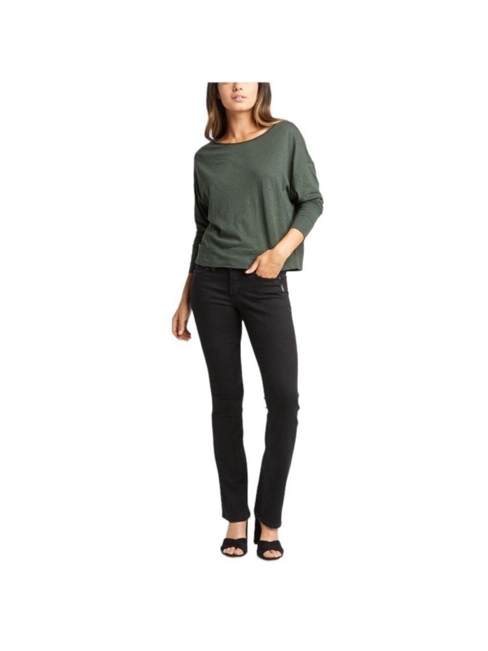 Silver Jeans Black Suki Mid Rise Slim Jeans, size 30/31